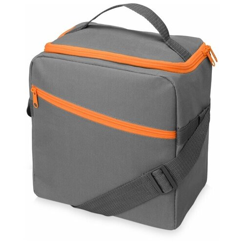 Изотермическая сумка-холодильник Classic c контрастной молнией, цвет серый/оранжевый
