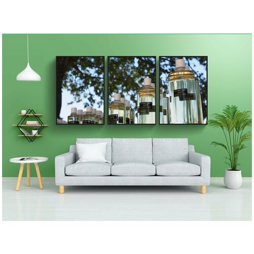 фото Набор модулных постеров для интерьера "масло лаванды, аромат, нюхать" 60x90 см. в тубусе, без рамки lotsprints