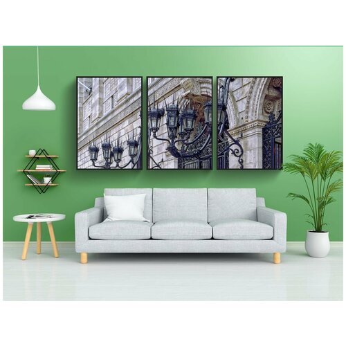 фото Набор модулных постеров для интерьера "бостонская публичная библиотека, архитектурная деталь, фасад" 60x90 см. в тубусе, без рамки lotsprints