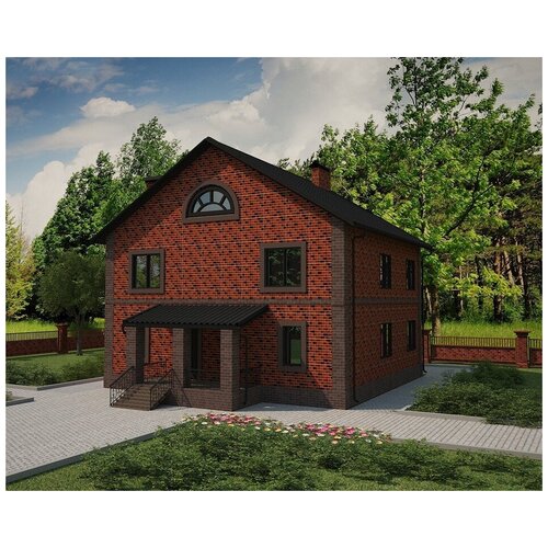 Проект жилого дома STROY-RZN 22-0016 (204,1 м2, 11,56-11,56 м, газобетонный блок 375 мм, облицовочный кирпич)