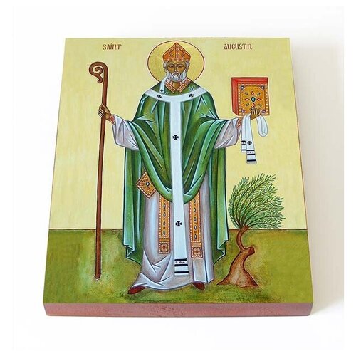 Блаженный Августин Аврелий Иппонийский, икона на доске 13*16,5 см августин аврелий блаженный иппонийский епископ икона на холсте