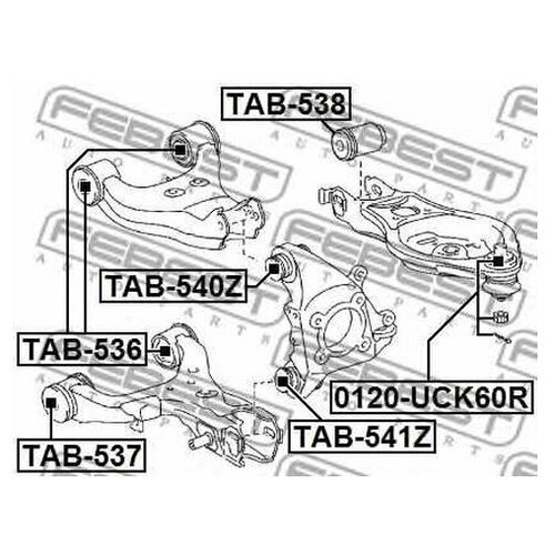 фото Сайлентблок рычага подвески febest tab-540z для toyota sequoia
