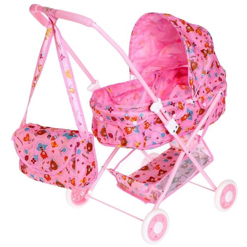 универсальная коляска mamas Коляска для кукол Радуга, универсальная, с сумкой, металлический каркас Life
