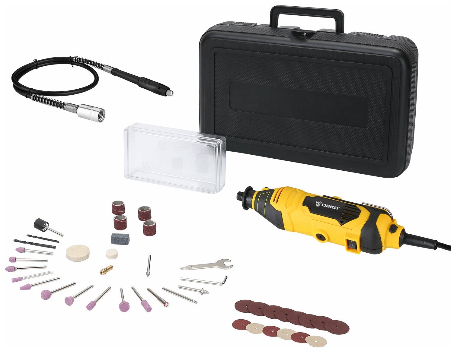 Deko Электрический гравер в наборе Dkrt200e 43 tools + case063-1411 .