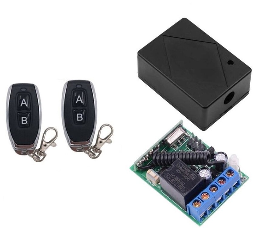 Контроллер приемник одноканальный ZK1PA 433 МГц с пультами ZY16- E2 2шт с батарейками