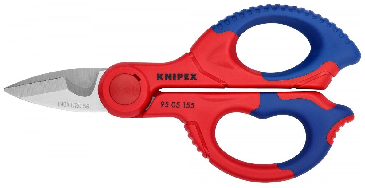 Ножницы электрика, микронасечки, 155 мм, нерж, 2-комп ручки, SB Knipex KN-9505155SB