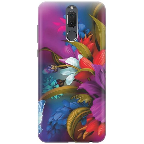 фото Gosso ультратонкий силиконовый чехол-накладка для huawei nova 2i с принтом "фантастические цветы"