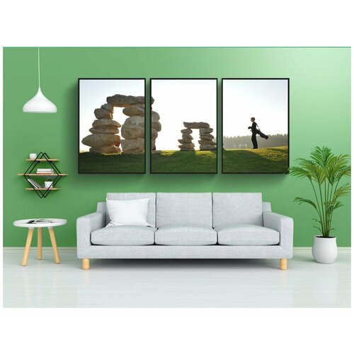 фото Набор модулных постеров для интерьера "гольф, фэн-шуй-гольф, панорамный гольф" 60x90 см. в тубусе, без рамки lotsprints