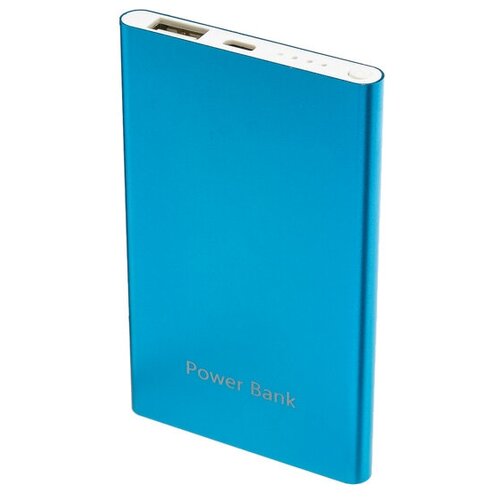 Внешний аккумулятор LuazON PB-19 4000 мАч USB 1 А индикатор металл синий 127200₽