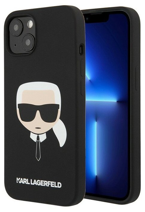 Чехол Karl Lagerfeld Liquid silicone Karl's Head для iPhone 13, черный