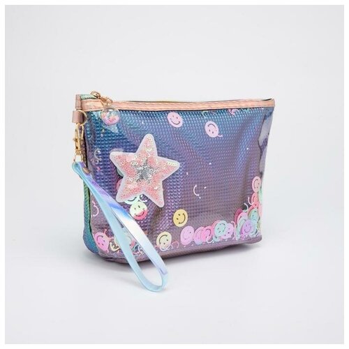 фото Косметичка на молнии, с ручкой, цвет зелёный