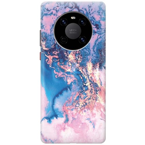 фото Ультратонкий силиконовый чехол-накладка для huawei mate 40 с принтом "blue marble" gosso