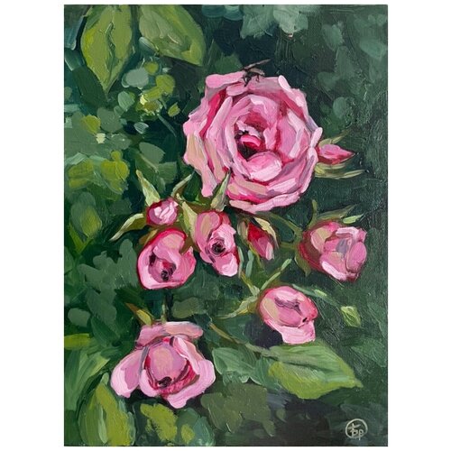 Картина маслом цветы «Розы » ручная работа