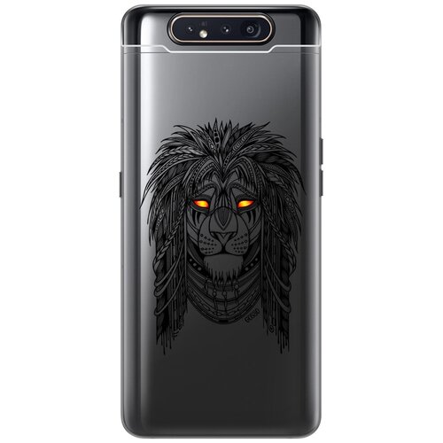 фото Ультратонкий силиконовый чехол-накладка clearview для samsung galaxy a80 с 3d принтом "grand leo" gosso