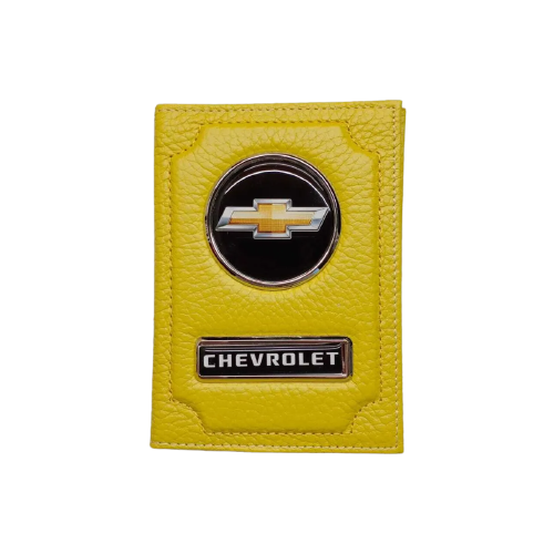 Обложка для автодокументов Chevrolet (шевроле) кожаная флотер