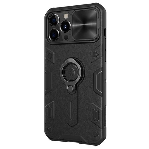 фото Противоударный чехол с кольцом и защитой камеры nillkin camshield armor case для iphone 13 pro max