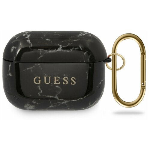 фото Чехол guess для airpods pro tpu case with ring marble design black