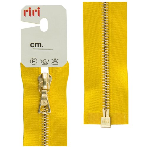 фото Молния металл, gold, разъёмная 1 замок, на атласной тесьме, 4 мм, 65 см, цвет 5339, горчичный riri