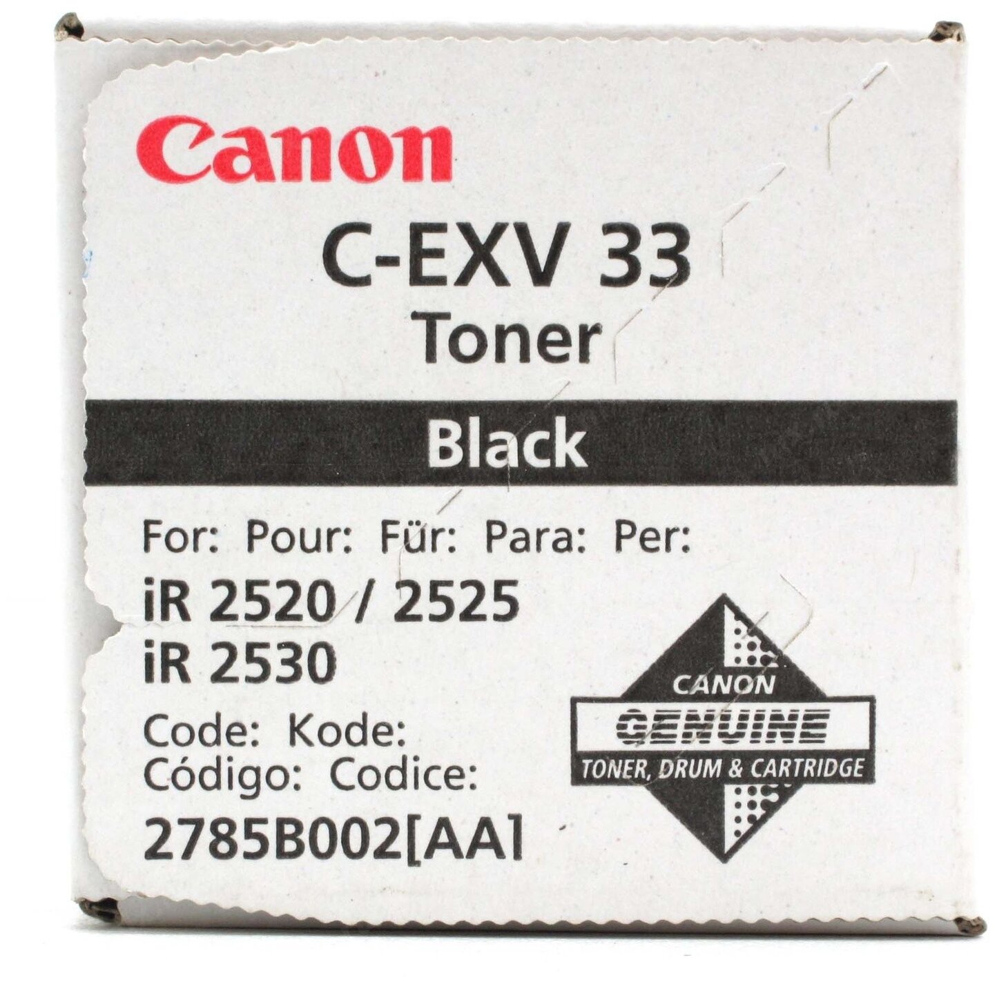 Картридж Canon C-EXV33 (2785B002), 14600 стр, черный без упаковки
