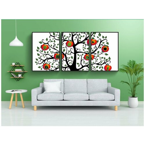 фото Набор модулных постеров для интерьера "значок, социальные медиа, дерево" 60x90 см. в тубусе, без рамки lotsprints