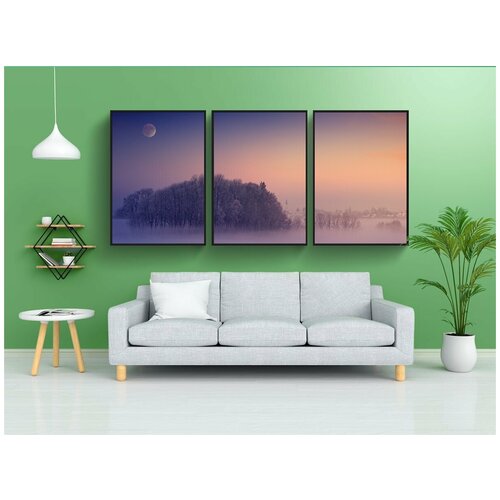 фото Набор модулных постеров для интерьера "зима, туман, завтра" 60x90 см. в тубусе, без рамки lotsprints