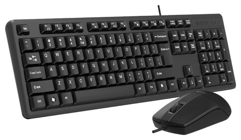 Комплект (клавиатура+мышь) A4TECH KK-3330S, USB, проводной, черный [kk-3330s usb (black)] - фото №2
