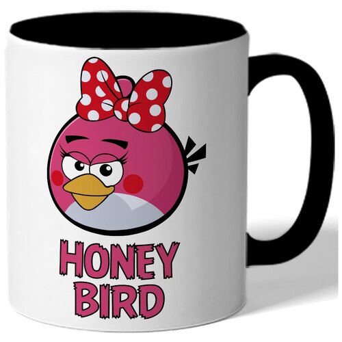 фото Кружка цветная парная в подарок влюбленным honey bird - розовая птичка drabs