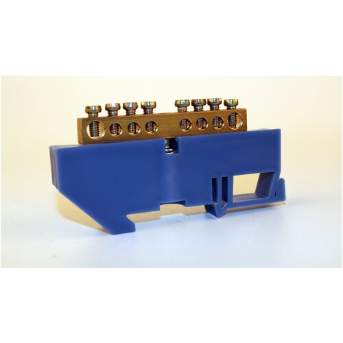 Комплект для электрощитка( Шины нулевые на синем и желтом DIN-изоляторе SEAMARK 6x9-8 отверстия