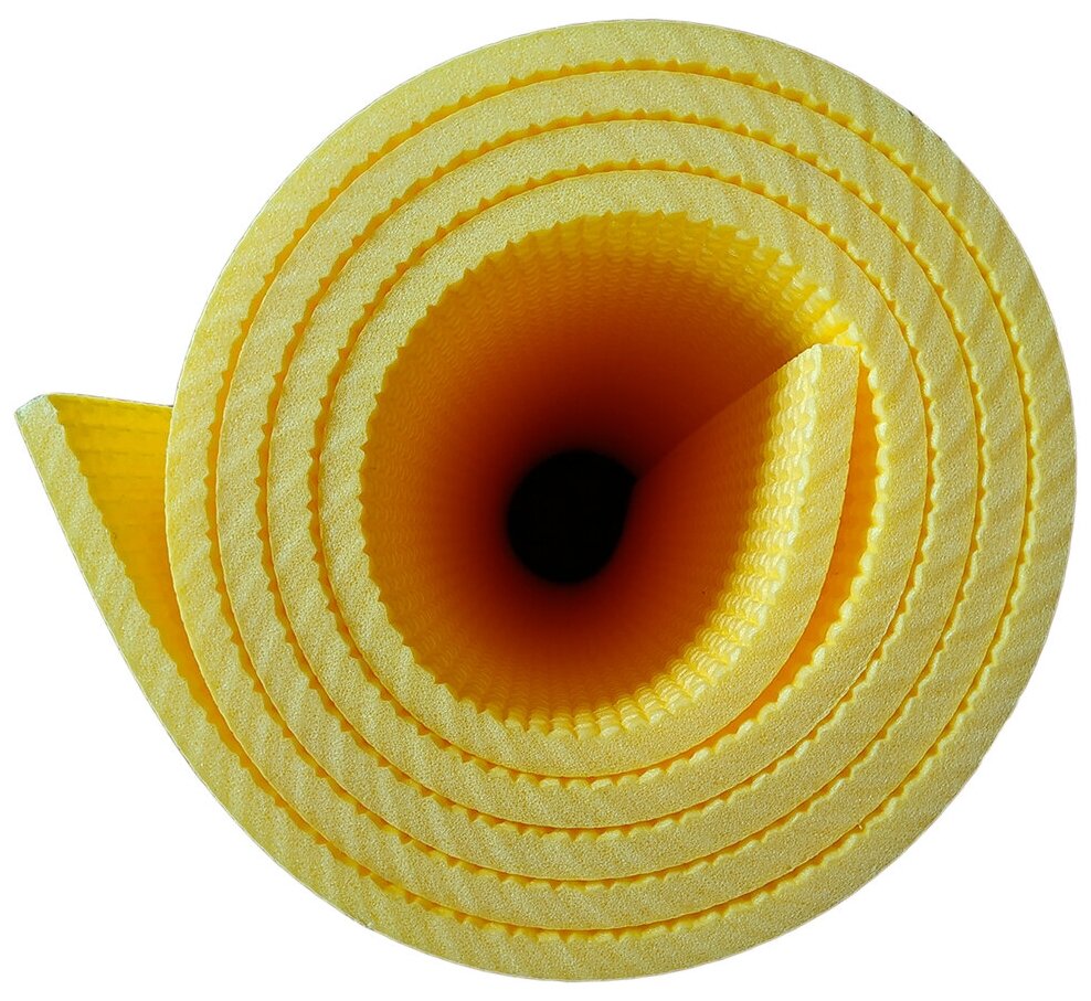 Коврик туристический одноцветный, тиснение с 2-х сторон, 180х60х0,8 см, изолон, желтый