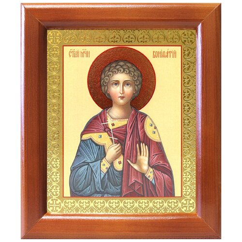 Мученик Вонифатий Тарсийский, икона в деревянной рамке 12,5*14,5 см мученик вонифатий тарсийский икона в деревянной рамке 8 9 5 см