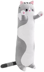 Игрушка-подушка Panawealth Inter Holdings длинный Кот-батон, 90 см, серый