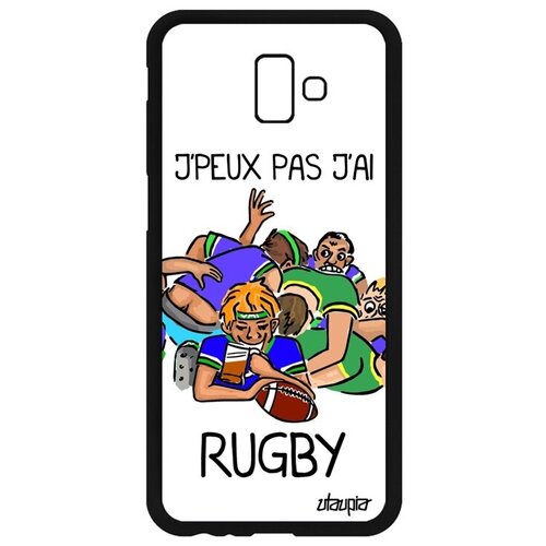 фото Защитный чехол на смартфон // samsung galaxy j6 plus 2018 // "не могу - у меня регби!" игра крутой, utaupia, белый
