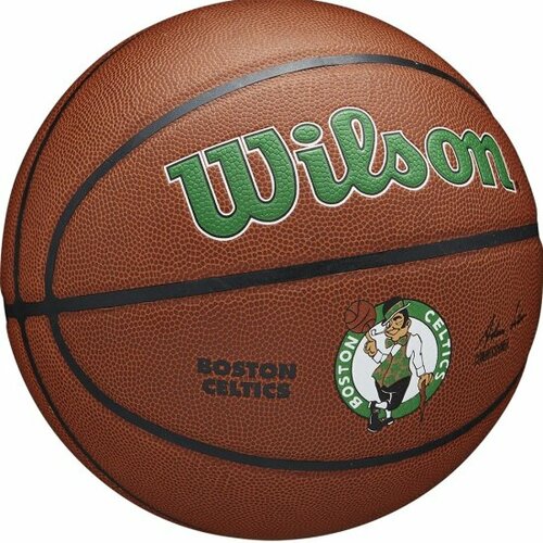 баскетбольный мяч wilson nba team tribute boston celtics wtb1300xbbos р 7 Мяч баскетбольный Wilson NBA Boston Celtics WTB3100XBBOS размер 7, коричневый