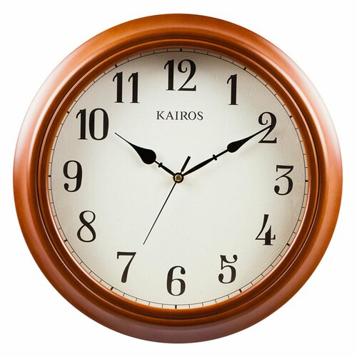 B&S KW3535 настенные часы в корпусе из дерева с классическим круглым циферблатом