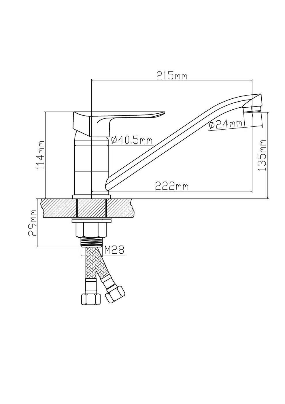 Смеситель для кухни BOOU B8274 -14 - фото №7