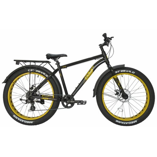 Велосипед 26 фетбайк Tech Team FLEX 19 2024 FATbike желтый алюминиевая рама 8 скоростей SHIMANO дисковые тормоза для подростка мужской 4299000₽