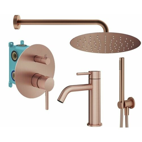Комплект смесителей для душа Plumberia Selection KITXO18RS53, медь брашированная