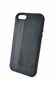 IPhone 5 / 5s / 5se силиконовый чёрный чехол карбоновый для айфон 5с накладка, бампер.