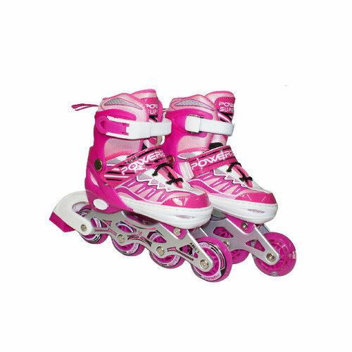 Коньки роликовые. Размер S (29-32): 6035-S, розовый