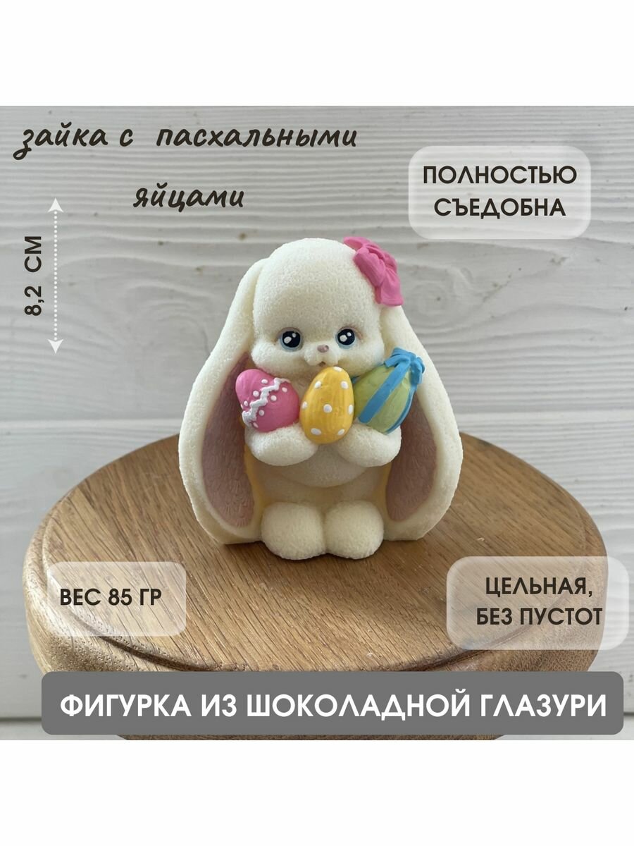 Фигурка из белой шоколадной глазури. Пасхальный заяц для кулича.