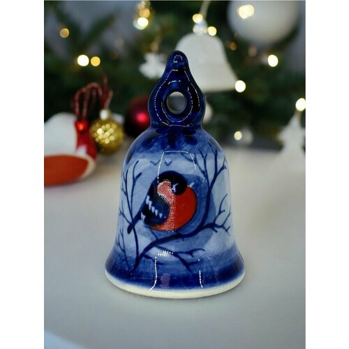 Колокольчик фарфор Снегирь гжель 85 см 1100₽