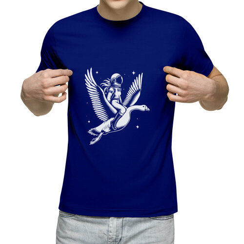 Футболка Us Basic, размер L, синий мужская футболка гусь космонавт s темно синий
