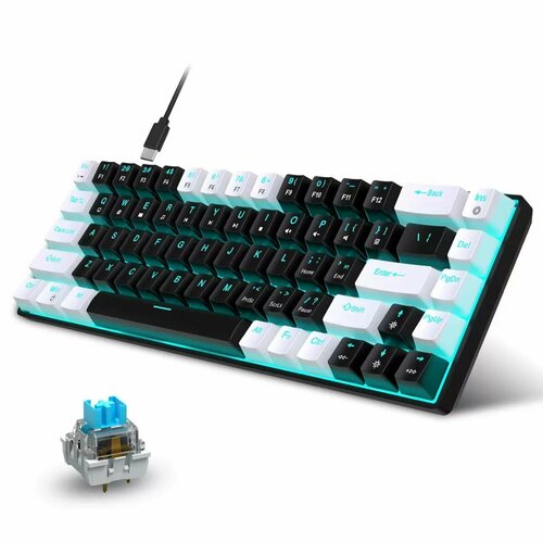 Игровая Механическая Клавиатура HKSJ V800WB Blue Switch RBT Пластик