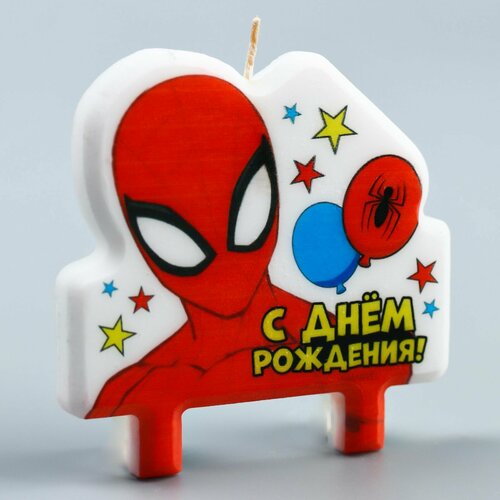 Свеча - табличка для торта Человек-Паук С Днем Рождения 320₽