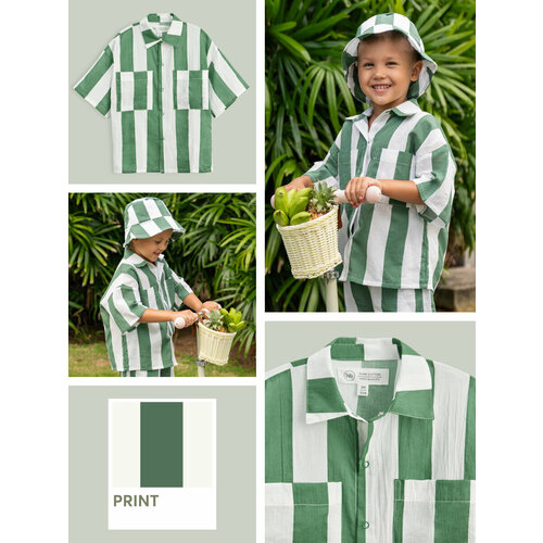 Рубашка Happy Baby, размер 110-116, зеленый футболка happy baby размер 110 116 белый зеленый