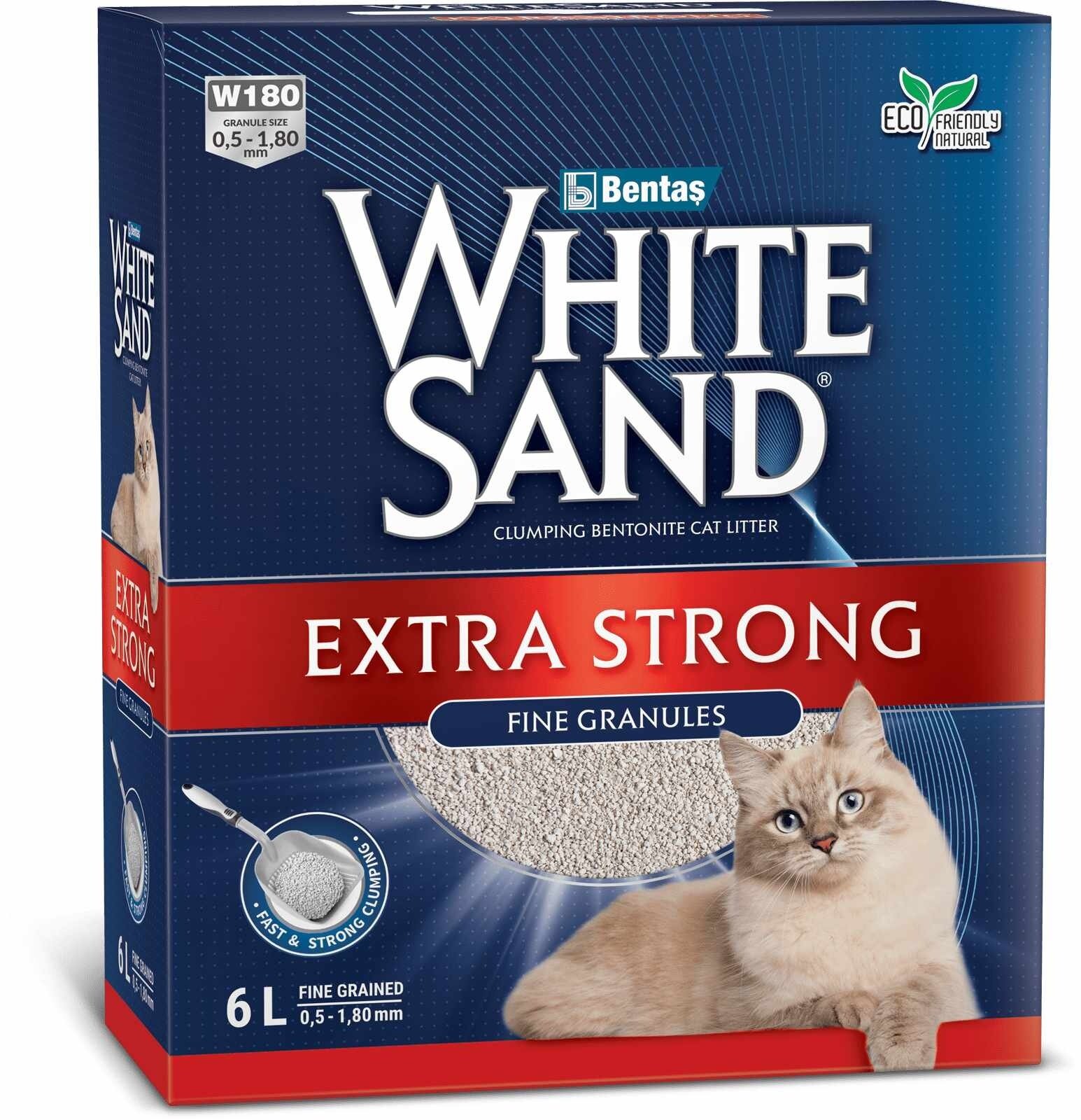 White Sand комкующийся наполнитель "Экстра", без запаха, коробка, 5,1 кг, 6 л