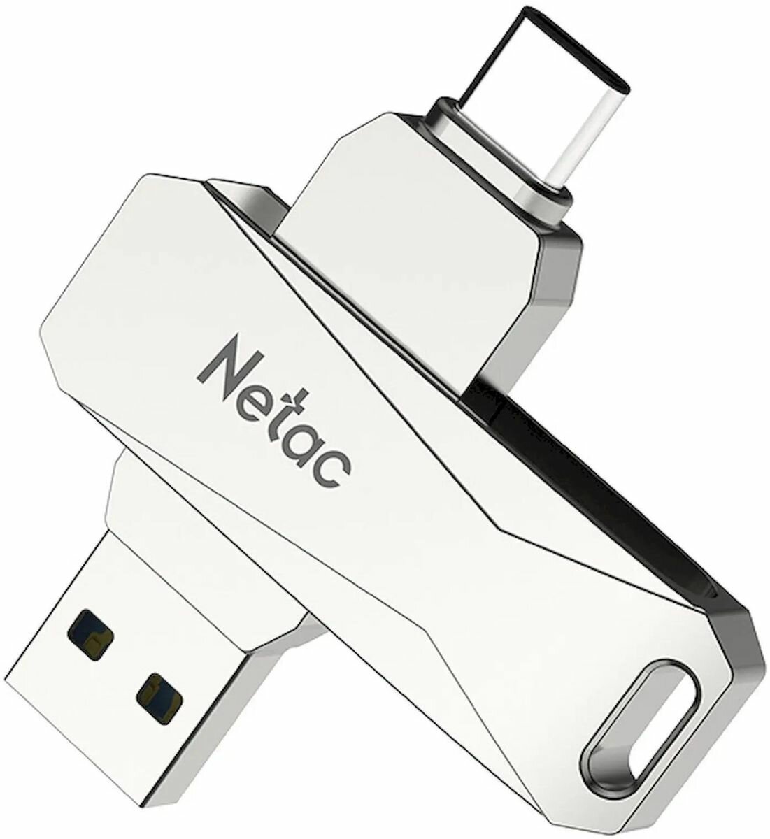 Флешка USB NETAC U782C 128ГБ, USB3.0, серебристый [nt03u782c-128g-30pn]