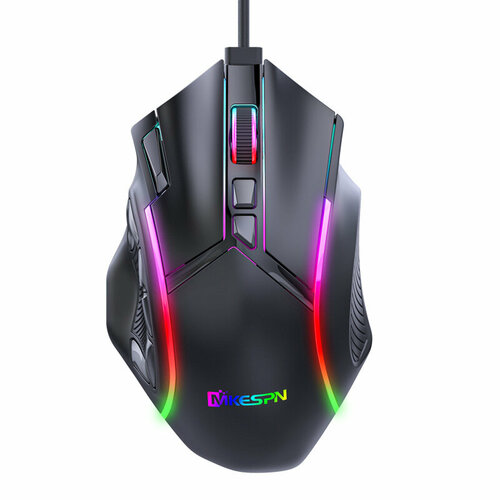 Игровая мышь проводная 12 клавиш RGB черная 983₽