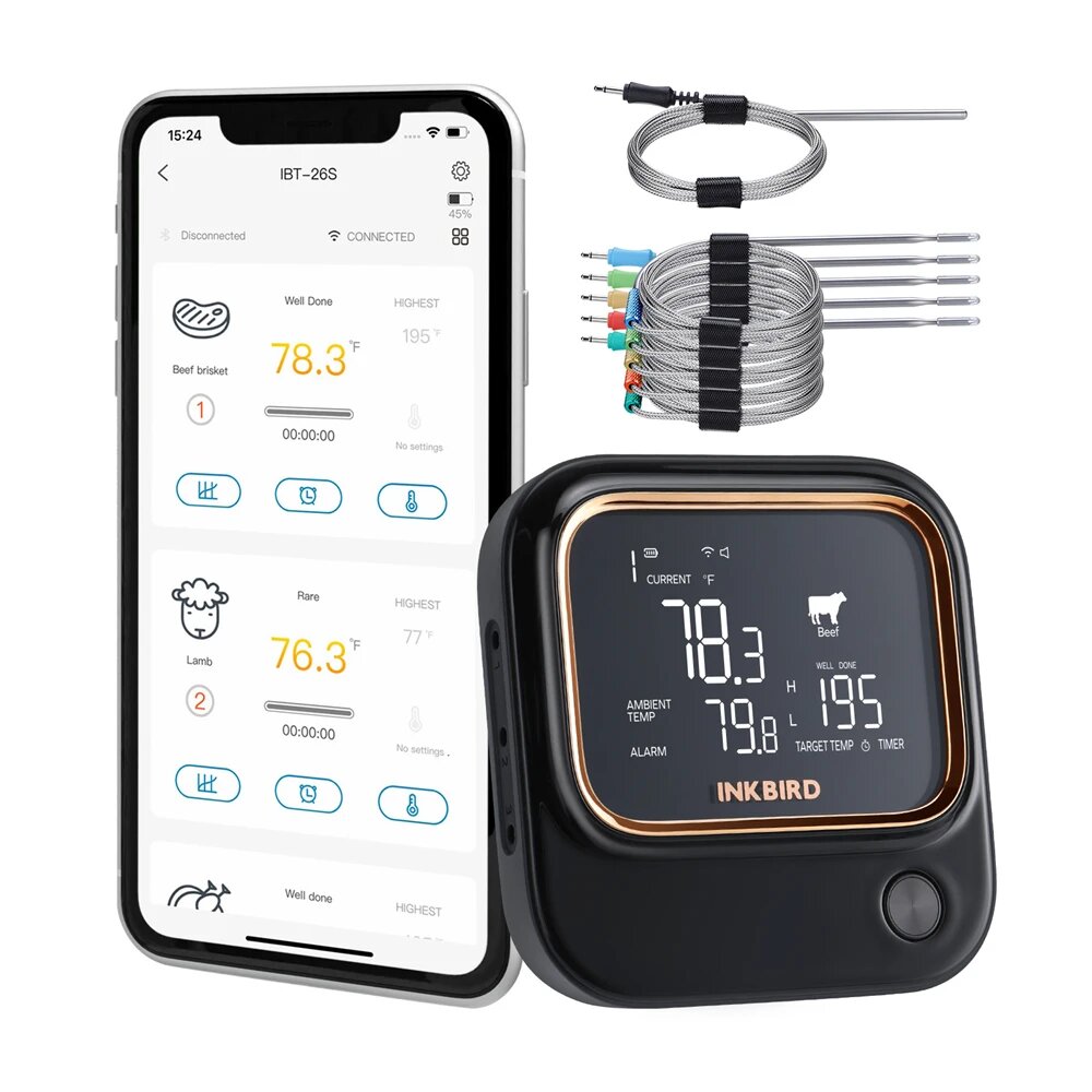 INKBIRD IBT-26S Термометр для мяса с 6 зондами