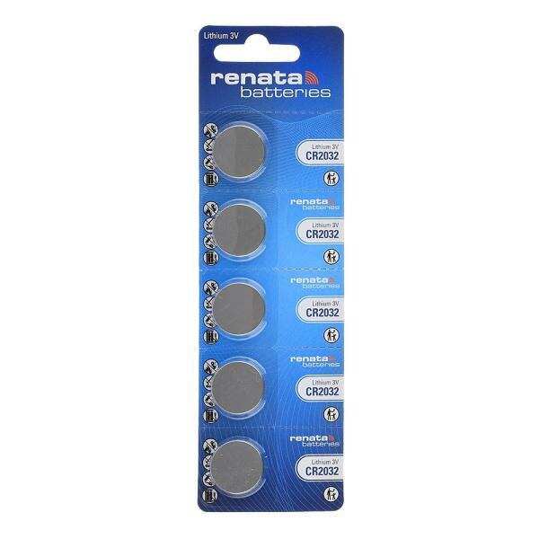 Дисковая батарейка Renata CR2032 Lithium Battery 3v BL5 , 5шт.